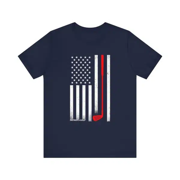 Patriotic American Flag Golfing Unisex Jersey Short Sleeve Tee