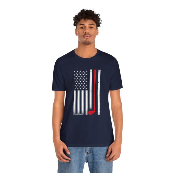 Patriotic American Flag Golfing Unisex Jersey Short Sleeve Tee - Image 3