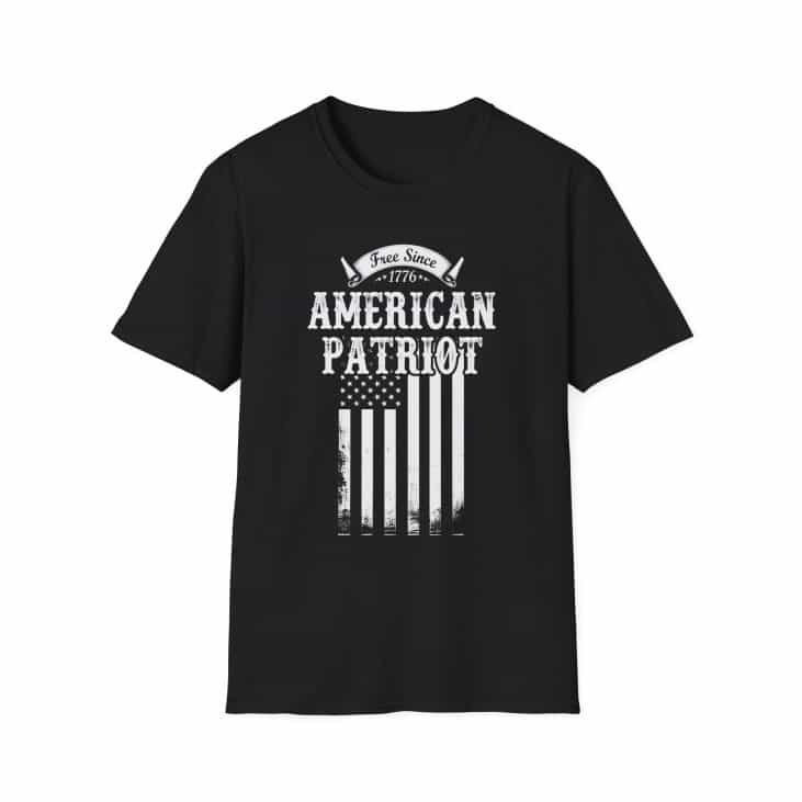 American Patriot T‑Shirt – “Free Since 1776” Flag Graphic, Fourth of July & Patriotic Tee