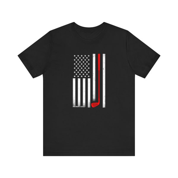 Patriotic American Flag Golfing Unisex Jersey Short Sleeve Tee - Image 4
