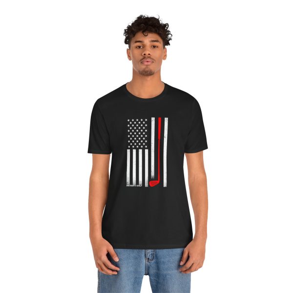 Patriotic American Flag Golfing Unisex Jersey Short Sleeve Tee - Image 6